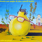 autoritratto con spighe di riso e piselli bolliti (2005) - olio su tela cm 50x40